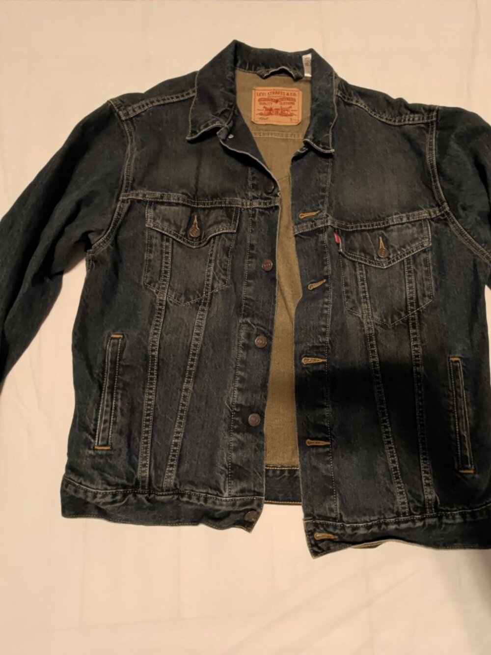 Levi's 70507 Denim Trucker Jacket Harley-Davidson Wing Patch — Men's L